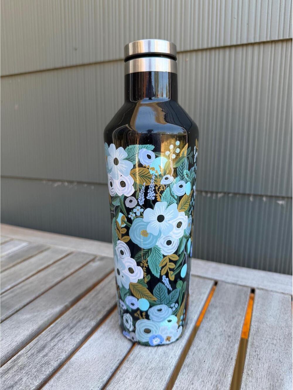 Corkcicle x Rifle Paper Blue Floral 16oz Canteen Bottle